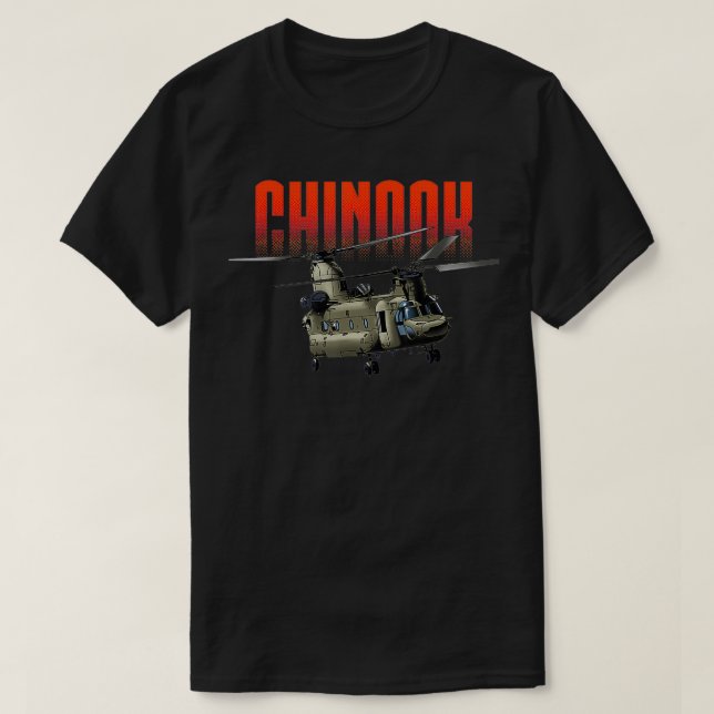 Camiseta Exército Militar americano Helicopter Chinook (Frente do Design)