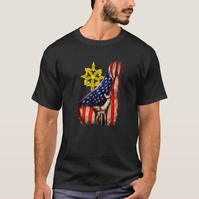 Camiseta Exército Militar Corpo de Informações Bandeira Ame (Frente)