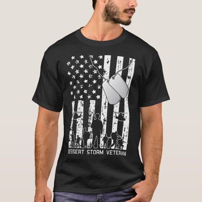 Camiseta Exército Militar de Bandeira Americano de Storm Ve (Frente)