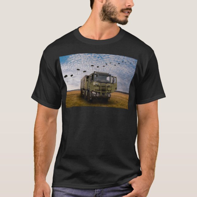 Camiseta Exército Neerlandês Kl Truck E Paradrop. (Frente)