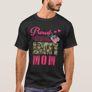 Camiseta Exército Orgulhoso Mãe Camuflagem Militar Cachorro