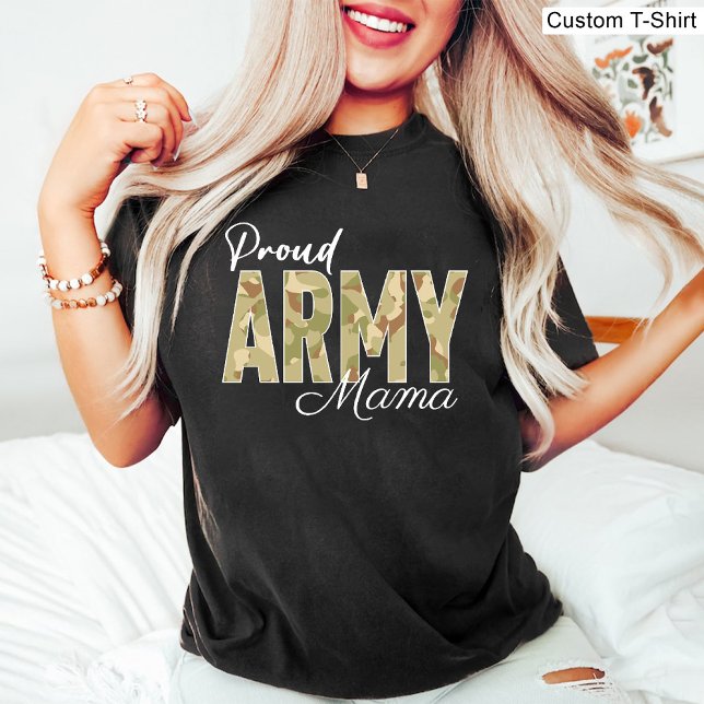 Camiseta Exército orgulhoso Mama Vereadores negros militar (Proud Army Mama Black Veterans Military T-Shirt)