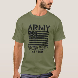Camiseta Exército Porque Ninguém Tocou Marinho Como Uma Cri