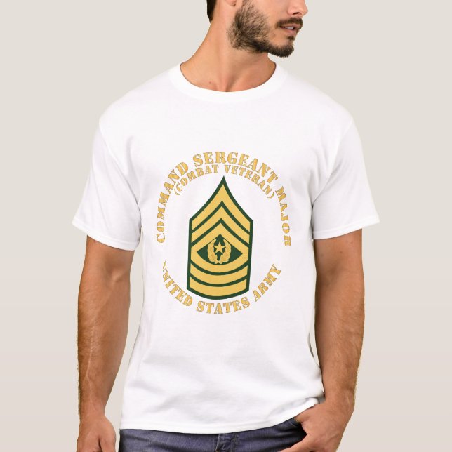 Camiseta Exército - Sargento-Comando Major - CSM - Combat V (Frente)