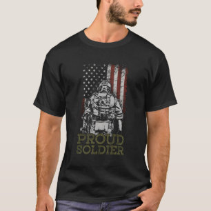 Camiseta Exército Soldado dos Estados Unidos Em 4 De Julho