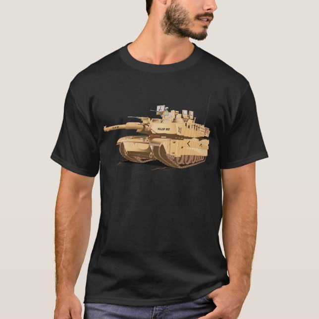 Camiseta Exército - Tanque de Batalha Principal - M1A1 com  (Frente)