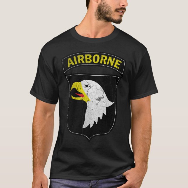 Camiseta Exército transportado por via aérea 101 Eagle (Frente)
