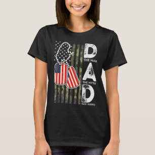 Camiseta Exército Veterano Pai EUA Bandeira Exército Camouf