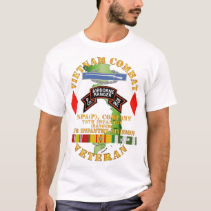 Camiseta Exército - Vietnam Combat Vet - P Co 75 Infantari