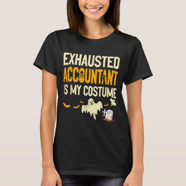 Camiseta Exhausted Accountant Cpa Halloween Funny Accountan (Frente)
