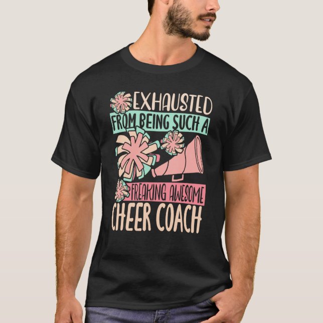 Camiseta Exhausted From Being Such A Freaking Awesome Cheer (Frente)