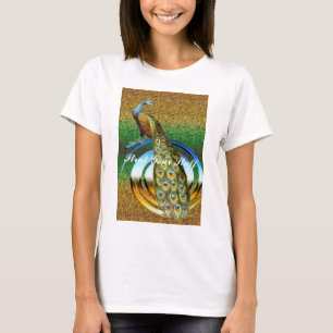 Camiseta Exiba seu Estilo Cores de Pavão Arte Feminina