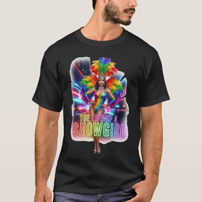 Camiseta Exibição vibrante em uma fantasia deslumbrante do  (Frente)