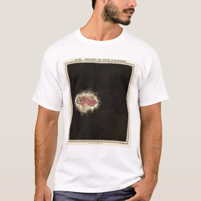 Camiseta Exibindo o império de Alexander 323 BC (Frente)