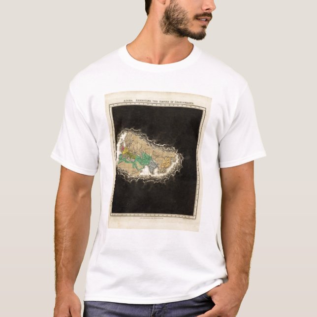 Camiseta Exibindo o império do ANÚNCIO de Charlemagne 814 (Frente)
