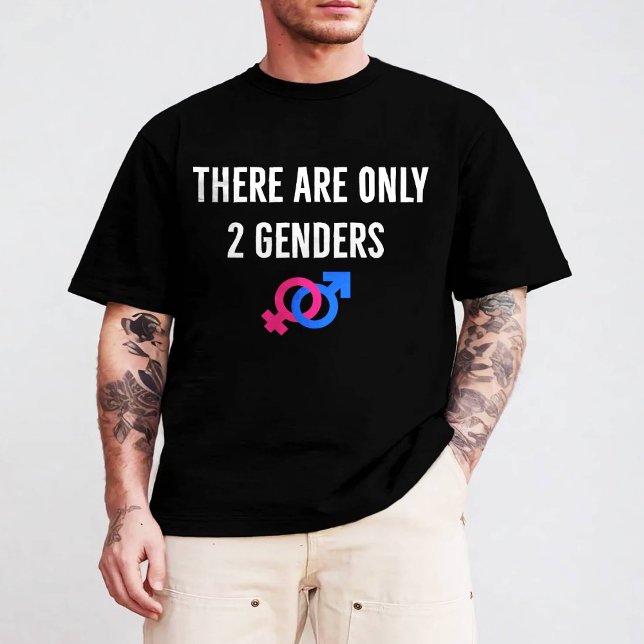Camiseta Existem apenas dois gêneros (Only 2 genders, male, female, Trump quote, conservative , biology truth, patriotic , God creation)