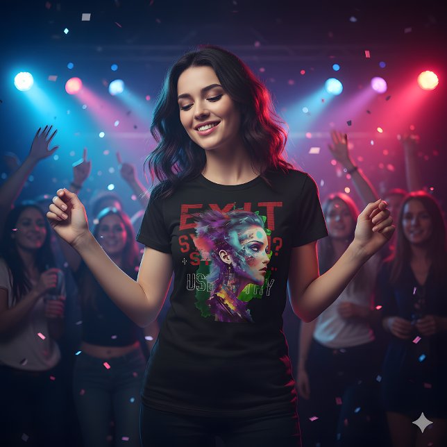 Camiseta Exit System – Use a Arte, Não a Fuga (Criador carregado)