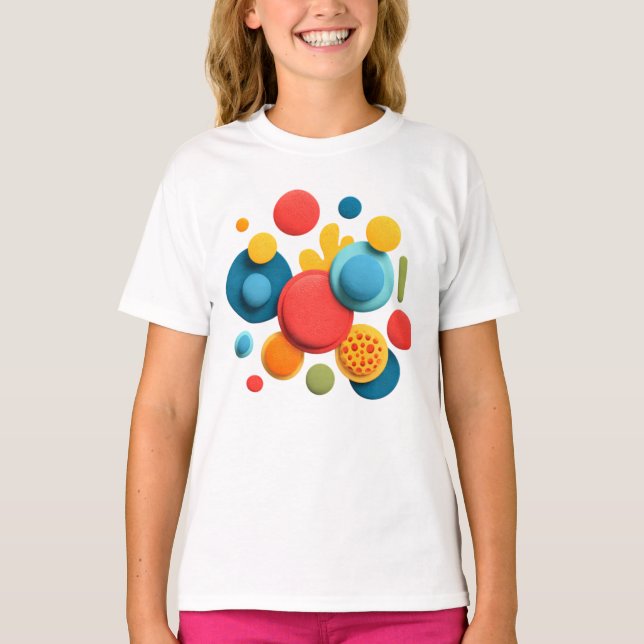 Camiseta Exosome Serum – Abstract Colorful Shapes Kids  (Frente)