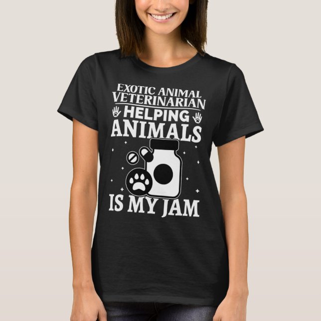 Camiseta Exotic Animal Veterinarian Helping Animals Is My J (Frente)