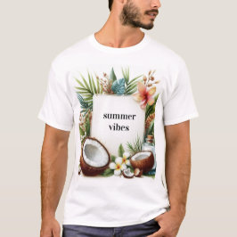 camiseta exotica de coco vibracoes de verao