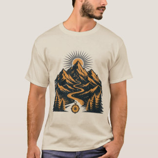 Camiseta Expedição de Aventura na Montanha Vintage ao Ar Li