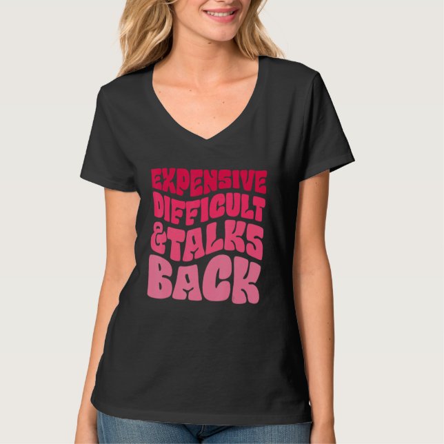 Camiseta Expensive Difficult And Talks Back Messy Bun Leopa (Frente)