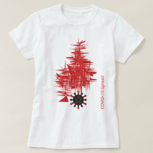 Camiseta Experiência COVID-19, Espalhamento de vírus vermel