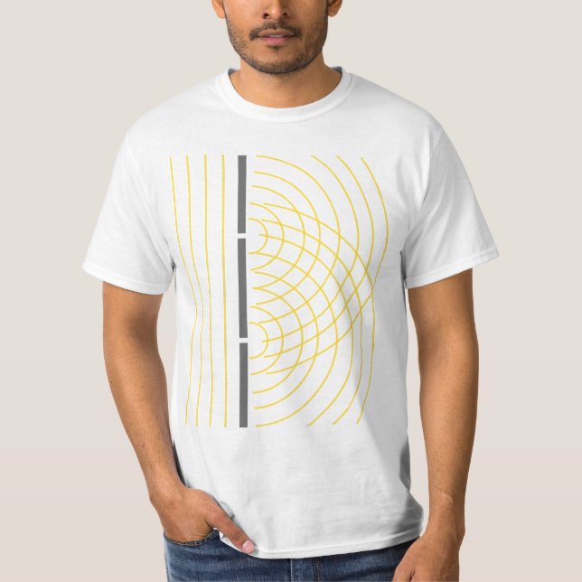 Camiseta Experiência da ciência da partícula da onda clara (Frente)