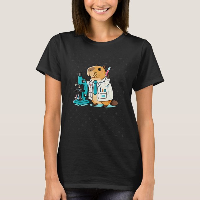 Camiseta Experimentos Científicos De Capybara No Laboratóri (Frente)