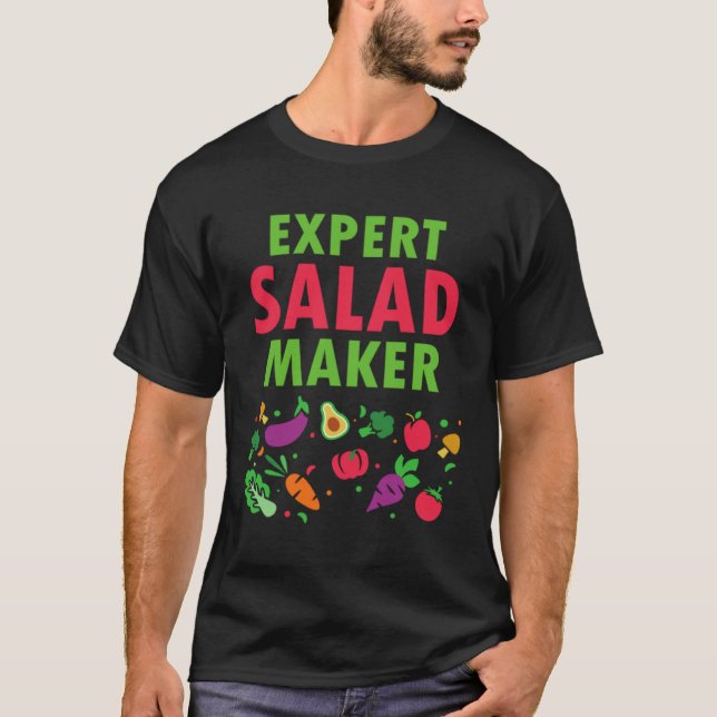 Camiseta Expert Salad Maker Healthy Chef Vegetable (Frente)