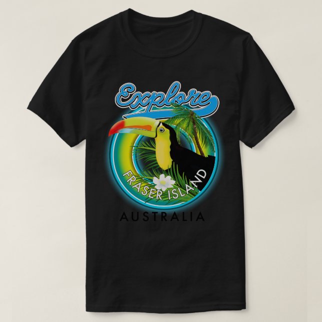 Camiseta Exploração da Austrália na Ilha Fraser (Frente do Design)