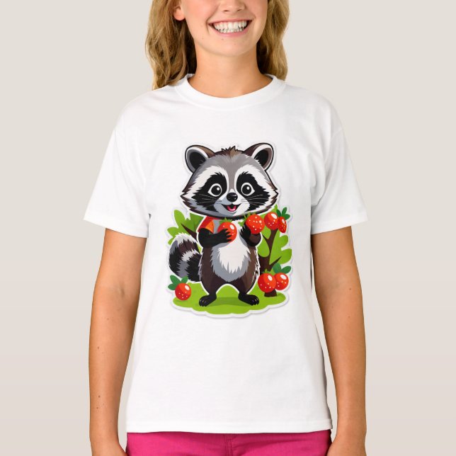 Camiseta Explorador da Floresta de Guaxinim (Frente)
