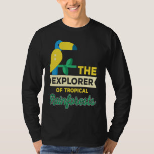 Camiseta Explorador Da Natureza De Papagaio Tropical Da Flo