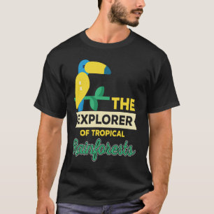 Camiseta Explorador Da Natureza Do Papagaio Tropical Da Flo