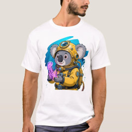Camiseta Explorador de Desenho Animado Fofo de Koala em Mer