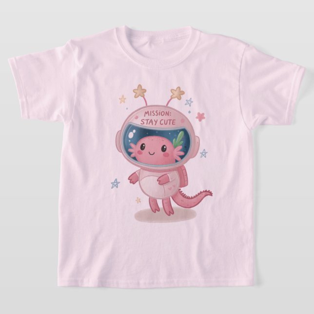 Camiseta Explorador de Espaço Axolotl: Helmet brilhante e g (Postura )