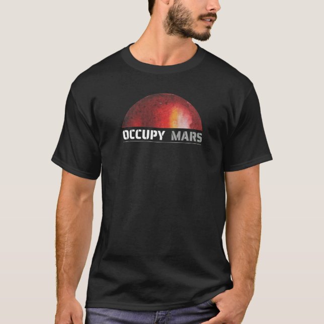 Camiseta Explorador Espacial de Marte Cientista Nerd Ocupar (Frente)
