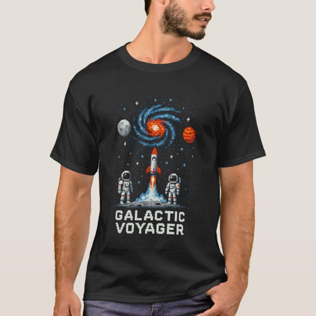 Camiseta Explorador Espacial Viajante Galáctico Astronomia  (Frente)