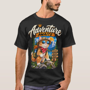 Camiseta Explorador Gato Aventureiro – Gato Fofo a