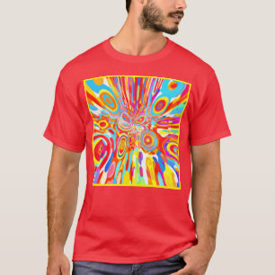 Camiseta Explorando Padrão Colorido Vibrante