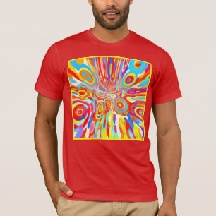 Camiseta Explorando Padrão Colorido Vibrante