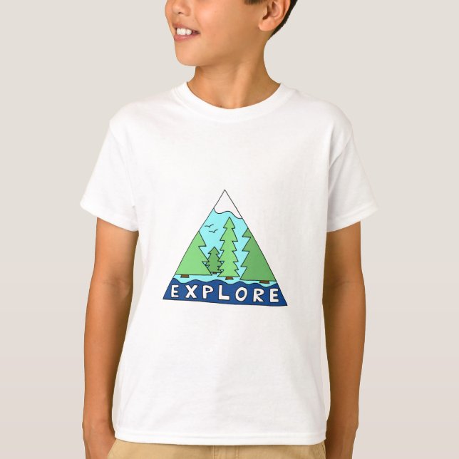 Camiseta Explorar a natureza ao ar livre montanhas selvagen (Frente)