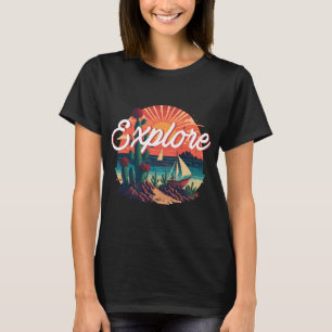 Camiseta Explorar - cacto ver paisagem lateral