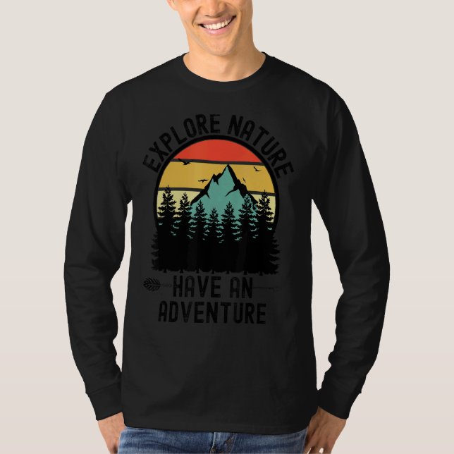 Camiseta Explorar Natureza Tem Uma Floresta De Aventura S (Frente)