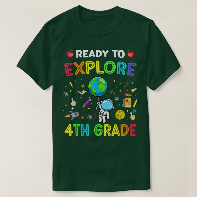 Camiseta Explorar o 4º ano de retorno ao Espaço Astronauta  (Frente do Design)
