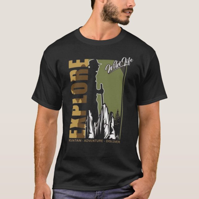 Camiseta Explorar o Aventura da Vida Selvagem (Frente)