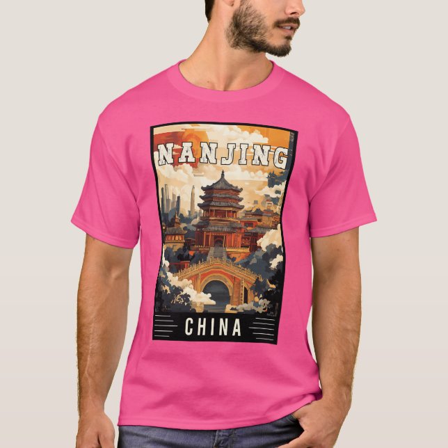 Camiseta Explorar O Charme Cultural De Nanjing Na China - T (Frente)