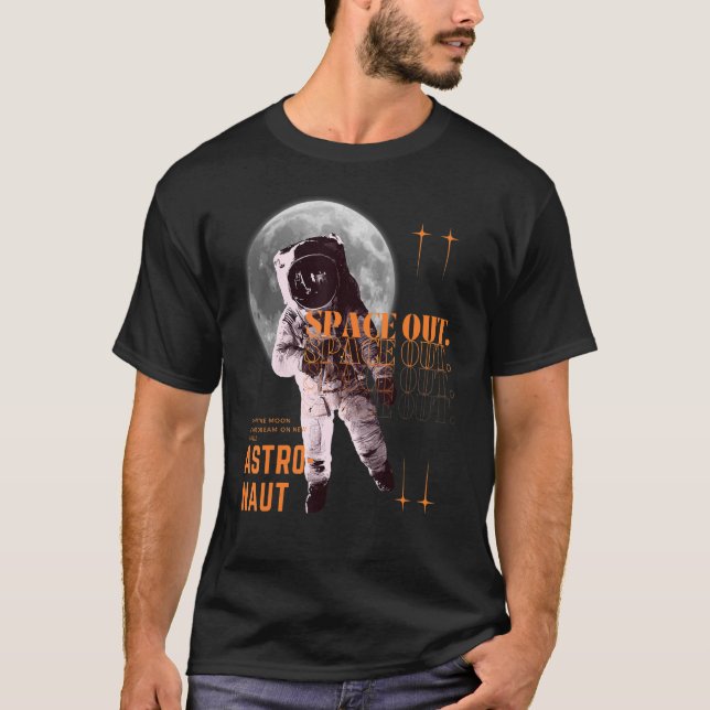Camiseta Explorar o espaço fora da ciência espacial voa par (Frente)
