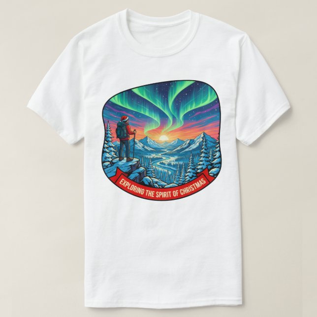 Camiseta Explorar o Espírito da Arte de Natal (Frente do Design)