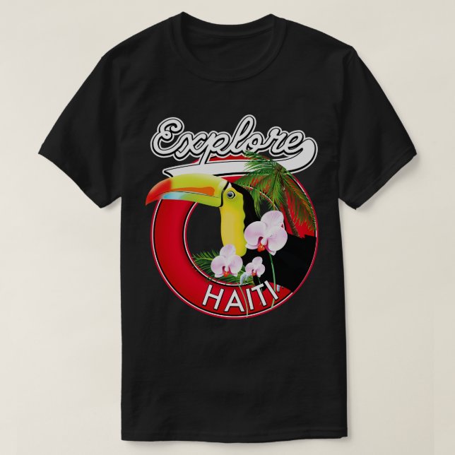 Camiseta explorar o Haiti (Frente do Design)
